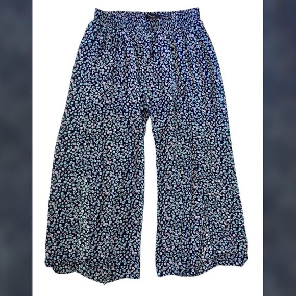 Torrid Chiffon Pull On Wide Leg Pants with Side Slide Floral Women Plus size 0X - Picture 2 of 7